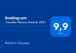 a screenshot of azeroth houses with the text travelling review awards at Kerkini Houses in Kerkini