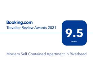 Certifikát, hodnocení, plakát nebo jiný dokument vystavený v ubytování Modern Self Contained Apartment in Riverhead