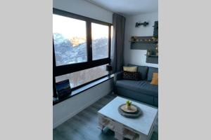 Χώρος καθιστικού στο Studio 1600 Pied des pistes avec magnifique vue