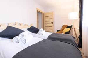 Posteľ alebo postele v izbe v ubytovaní Apartament "Nosal" Droga na bystre Zakopane