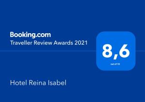 Certifikát, ocenenie alebo iný dokument vystavený v ubytovaní Hotel Reina Isabel