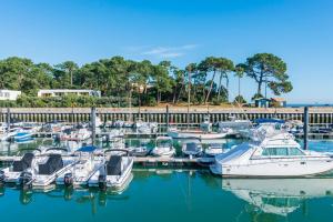 a group of boats docked in a marina at Résidence Les Suites Du Ferret in Cap-Ferret