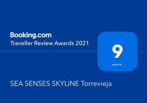 Certifikát, hodnocení, plakát nebo jiný dokument vystavený v ubytování SEA SENSES SKYLINE Torrevieja