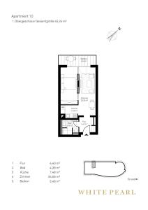 Půdorys ubytování White Pearl Apartment 1.10