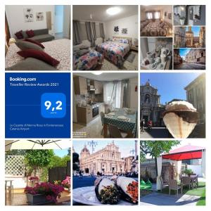 a collage of pictures of different rooms and buildings at Le Casette di Nonna Rosa in Fontanarossa Catania Airport in Catania