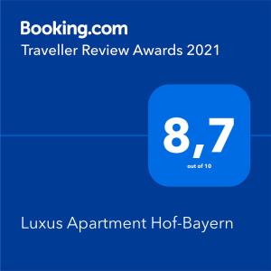 Certifikát, ocenenie alebo iný dokument vystavený v ubytovaní Apartment Hof-Bayern