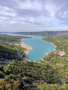 an aerial view of a body of water at Les Haut Du Lac in Sainte-Croix-de-Verdon