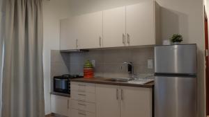 Kuchyň nebo kuchyňský kout v ubytování Elata-Apartments