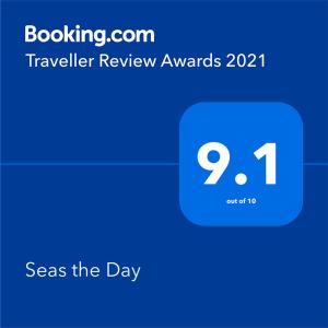 Ett certifikat, pris eller annat dokument som visas upp på Seas the Day - Aldinga Beach - C21 SouthCoast Holidays