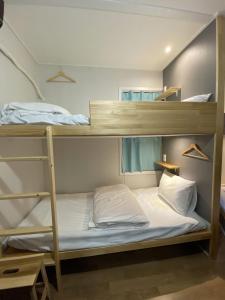 a bedroom with two bunk beds in a room at Dante House in Busan