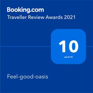 Certifikát, ocenenie alebo iný dokument vystavený v ubytovaní Feel-good-oasis
