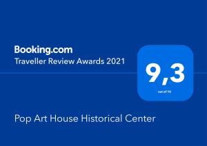 a screenshot of a pop art house historical center with a blue box at Pop Art House Center 2 Bedrooms in Málaga
