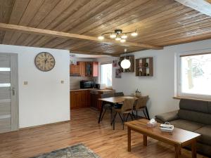 Kuchyň nebo kuchyňský kout v ubytování Apartmány ALLISS Harrachov