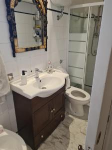 ein Bad mit einem Waschbecken und einem WC in der Unterkunft La Casa di Marcello in Torre Annunziata