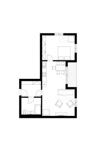 Načrt razporeditve prostorov v nastanitvi Apartmán u sjezdovky Filipovice