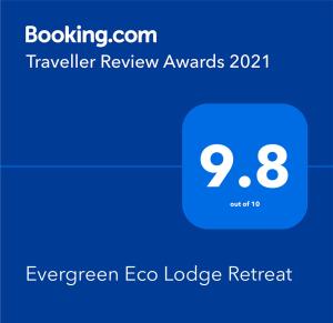 Ein Screenshot einer blauen Box mit der Nummer neun in der Unterkunft Evergreen Eco Lodge Retreat in Tujering