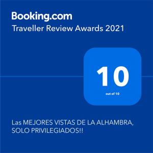 Certifikát, ocenenie alebo iný dokument vystavený v ubytovaní INOLVIDABLES VISTAS a LA ALHAMBRA,
