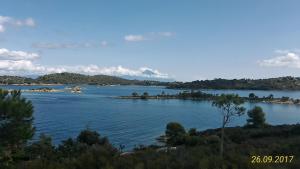 a large body of water with islands in it at Haus Despina in Sarti