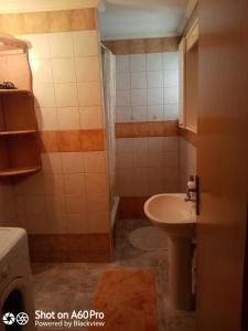 Baño pequeño con lavabo y aseo en Chalet Katy en Kupres