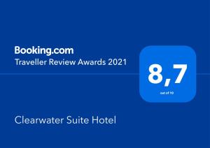 Majutusasutuses Clearwater Hotel Ltd olev sertifikaat, autasu, silt või muu dokument