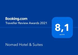 Certifikát, hodnocení, plakát nebo jiný dokument vystavený v ubytování Nomad Hotel & Suites
