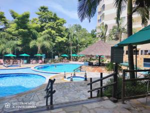 a view of the pool at the resort at Paradise Rio Quente 4QTs in Rio Quente