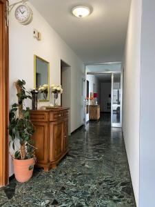 - un couloir avec une commode et un miroir dans l'établissement Römerhof, à Bad Bellingen