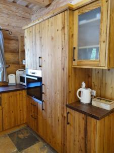 Kuchyň nebo kuchyňský kout v ubytování Almzauber Chalets - Haus Enzian inkl Infrarotliegen