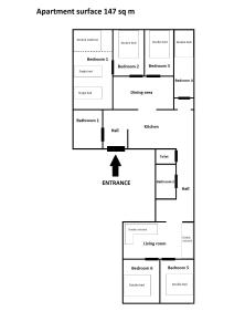 The floor plan of Prime Location Apartment