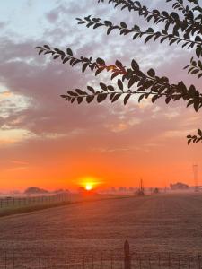 The sunrise or sunset as seen from a panziókat or nearby
