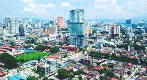 a large city with a lot of tall buildings at Signature Apartment at Mercu Summer Suites KLCC in Kuala Lumpur