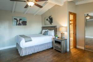 a bedroom with a bed and a ceiling fan at Apple Tree Inn in Julian