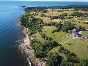 an aerial view of an island in the water at Villa Lohusalo I with Sauna in Lohusalu
