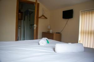 Cama o camas de una habitación en Titanic Apartments Belfast