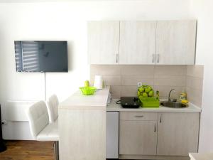 Kuchyň nebo kuchyňský kout v ubytování Apartman NINA Wind Resort