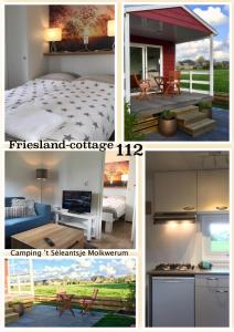 a collage of four pictures of a home at Friesland-cottage in Molkwerum