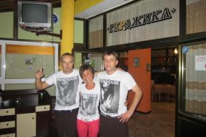 a group of three men and a woman posing for a picture at Gerdjika Hotel in Nesebar