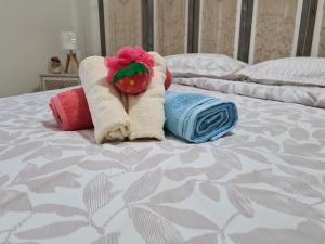Postel nebo postele na pokoji v ubytování villa dans lo