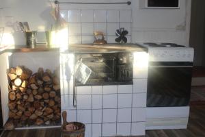 Kuchyň nebo kuchyňský kout v ubytování Boende nära Romme Alpin och andra friluftsaktiviteter i Dalarna