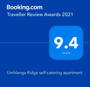 a screenshot of the travel review awards with the number four at Umhlanga Ridge self-catering apartment in Durban