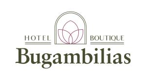 un logo pour un hôtel avec fenêtre et les mots bergamilla dans l'établissement Hotel Boutique Bugambilias, à Valladolid