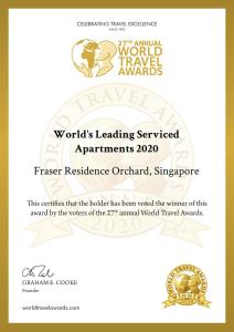 a screenshot of the worlds leading serviced apartments logo at Fraser Residence Orchard Singapore in Singapore