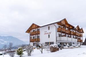 hotel w śniegu z górami w tle w obiekcie Hotel Lindnerhof w mieście San Lorenzo di Sebato