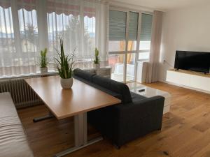 A television and/or entertainment centre at Zimmer & Appartements am Schloßplatz