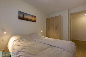 a bedroom with a bed with a painting on the wall at Appartement - Kaapduinseweg 13 Dishoek 13A Luxe 4 personen in Dishoek