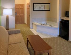 ein Wohnzimmer mit einem Sofa und einer Badewanne in der Unterkunft Sleep Inn & Suites Gettysburg in Gettysburg