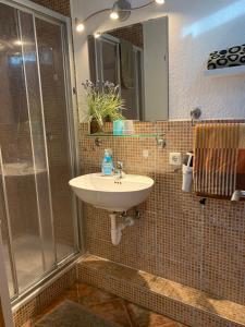 Ένα μπάνιο στο Gästehaus Alwine Wohnung 7