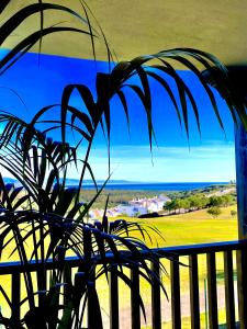 desde un balcón con una planta y vistas al océano en Amazing Sea View La Hacienda Alcaidesa Links Golf Beach Resort, en Alcaidesa