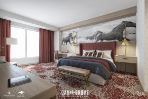 a rendering of a bedroom with a king sized bed at Oak Grove Racing Gaming & Hotel in Oak Grove