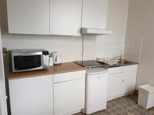 Virtuvė arba virtuvėlė apgyvendinimo įstaigoje Near European District, 1-2 Bedroom Apartment.